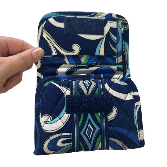 NWT Vera Bradley Mosaic Mediterranean Blue Mixed Print Cloth Pocket Wallet - Picture 4 of 6